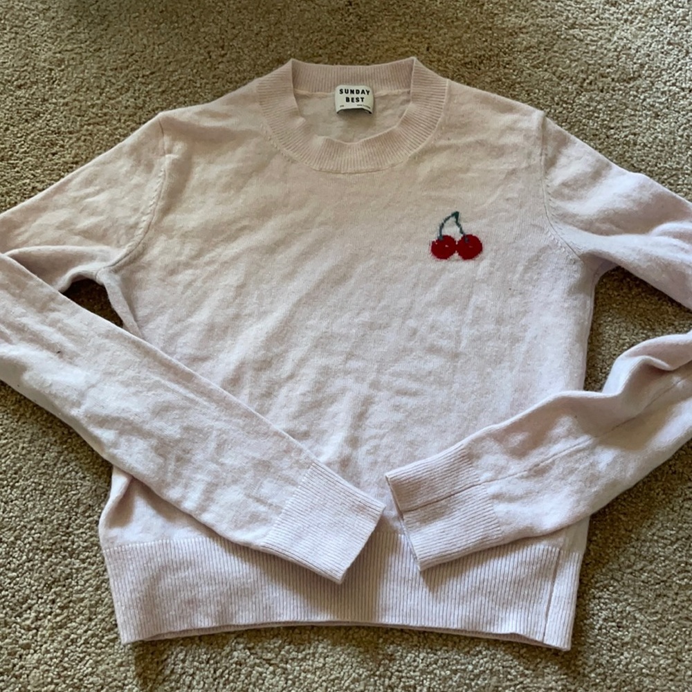Pink Aritzia sweater cherry